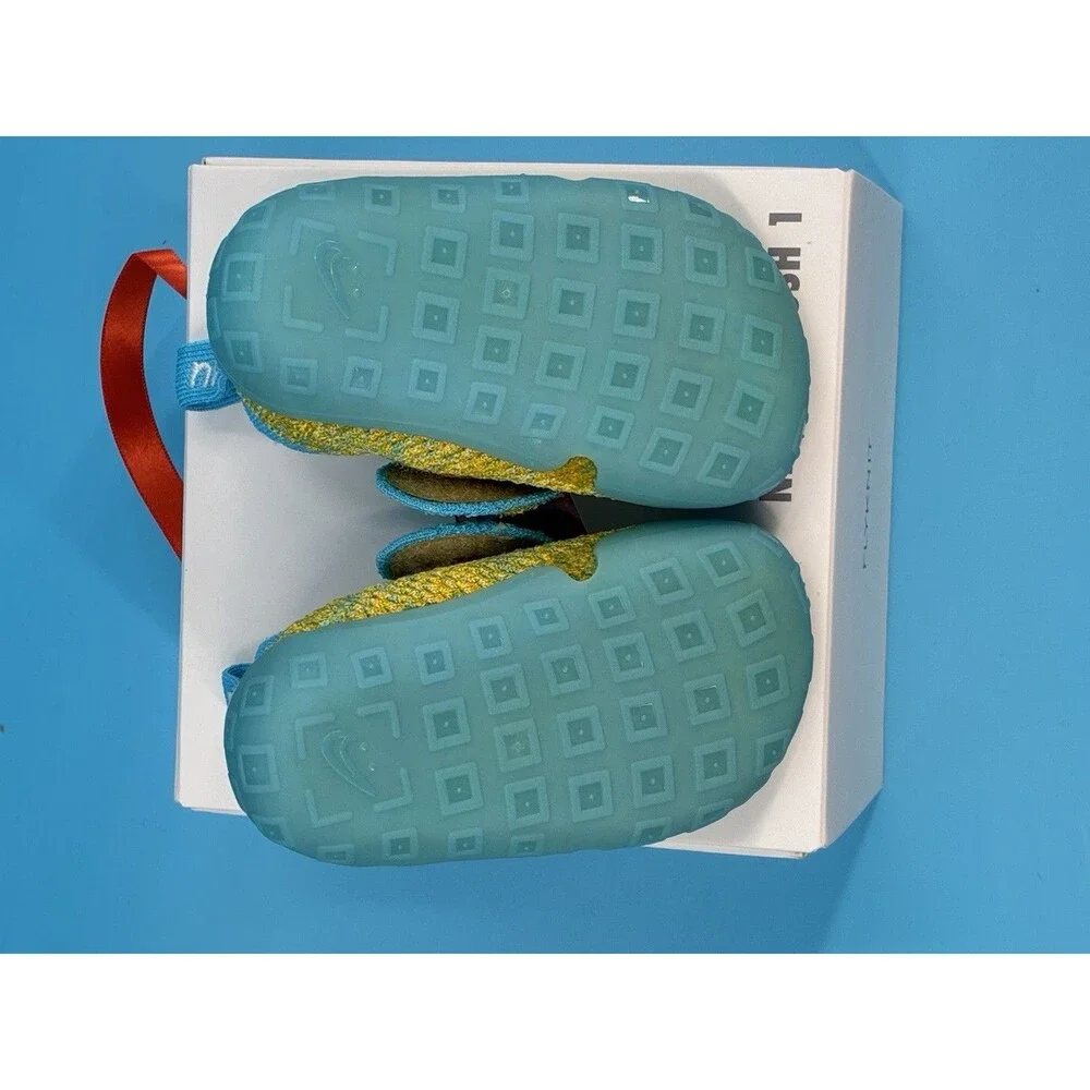 Nike Swoosh 1 TD Team Gold Baltic Blue Baby Toddler Shoes 4C NIB FB3244-700